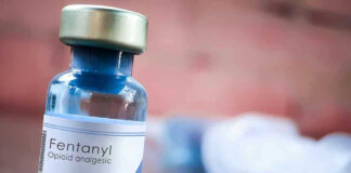 Fentanyl vial labeled as opioid analgesic