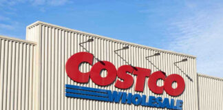 Costco Wholesale building exterior with prominent logo sign