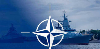 Navy ships with NATO logo overlay.