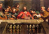 Shock Theft — Baby Jesus Vanishes Jesus and disciples seated at a long table.