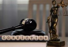 ACTIVIST Judge’s Stunning Conviction A gavel and the word 'CONVICTION' spelled with wooden blocks