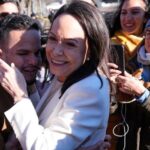 María Corina Machado greets supporters in DC after meeting