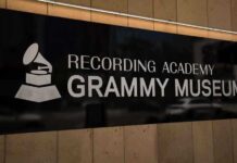 Sign of the Grammy Museum displaying the Recording Academy logo
