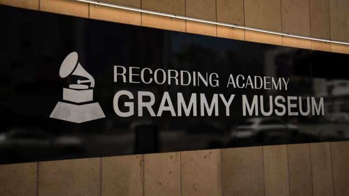 shutterstock_2058662543.jpg Sign of the Grammy Museum displaying the Recording Academy logo