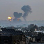 INTERNATIONAL INCIDENT: Chinese Ship Struck Near Odesa! Flames and smoke billowing over a cityscape.