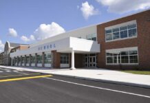 Bathroom SCANDAL Erupts: School Under Fire Modern school building with large windows and a clear sky