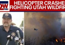 Firefighting Helicopter Crashes Battling Utah Wildfire BREAKING: Helicopter crashes while battling wildfires in Utah