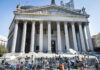 TRUMP BANS Big Three: Reporters Blocked at the Gate Teddy Williams at courthouse steps with media outside a neoclassical building