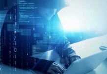 AI Safety Claim Spreads Without Primary Evidence Hooded figure using a laptop with digital code overlay