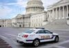 Police car parked outside the United States Capitol building