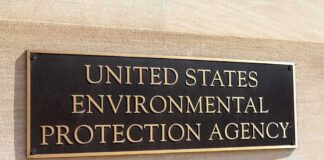 EPA building plaque on a stone wall