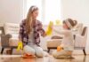 Family Court Hearing, Then Killed Her 4-Year-Old Daughter Mother and daughter high-five while cleaning a living room floor