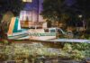 small airplane crash in residential area at night