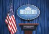 Cheaper Diesel Plan Could Benefit Russia White House press briefing podium and US flag