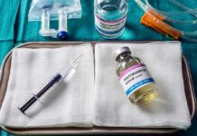 Lethal Injection Attempt Fails in Tennessee Medical tray with syringe and pentobarbital vials on gauze