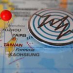Congressional Chairs Challenge COSCO Privileges Map of Taiwan with red pin and earthquake icon